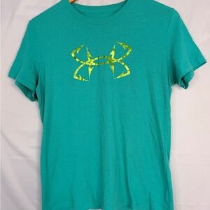 Under Armour Men's Aqua and Yellow Tee